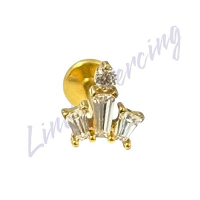 Labret Titânio pvd Cravjeado 1.2x8