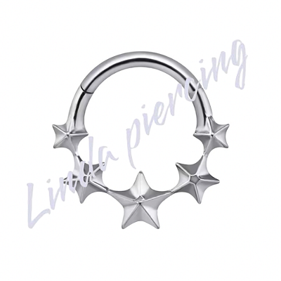 Argola Segmento Titânio Estrela  1.2x8