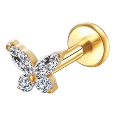 Labret Titânio pvd Mini Borboleta NM 8mm