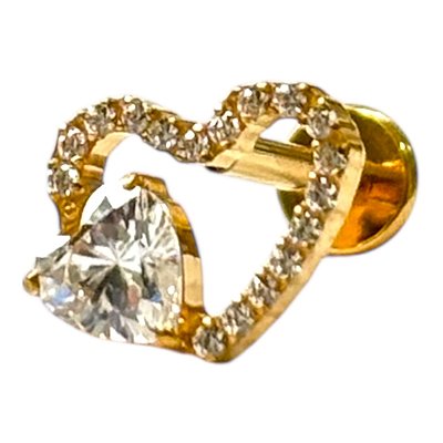 Labret Titânio pvd Coração Vazado c/coração 8mm