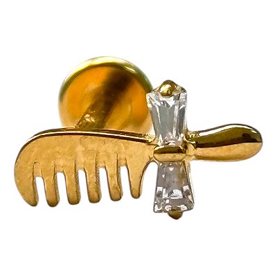 Labret titanio pvd Pente com pedra 8mm