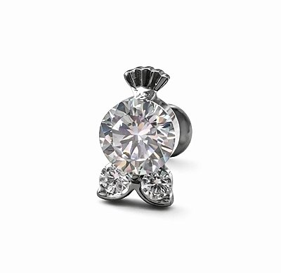 Labret Titânio c/pedra 8mm