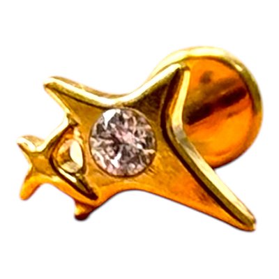 Labret Titânio pvd Estrela c/pedra 8mm