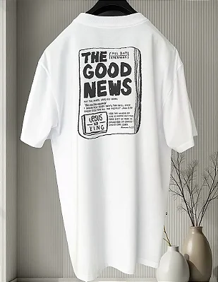 Camiseta Oversized Street Branca Good News