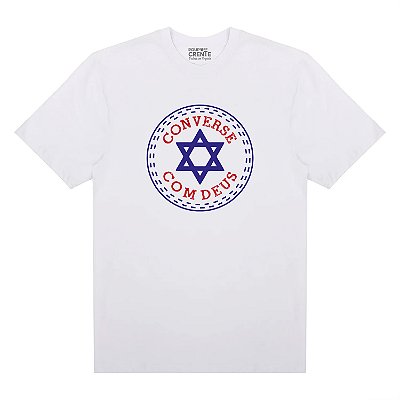 Camiseta Oversized Street Branca Converse com Deus