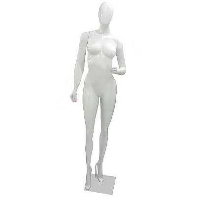 MANEQUIM DE FIBRA FEMININO FITNESS MÃO BOLSA BRANCO BRILHO