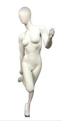 MANEQUIM DE FIBRA FEMININO BAILARINA BRANCO BRILHO