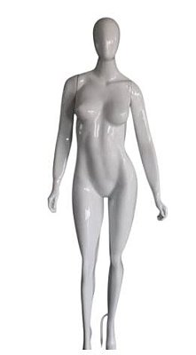 MANEQUIM DE FIBRA FEMININO FITNESS RETA BRANCO BRILHO