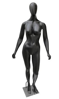 MANEQUIM DE FIBRA FEMININO JULIANA RETA PRETO FOSCO
