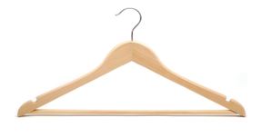 CABIDE DE MADEIRA COM BARRA E GANCHO CROMADO - PCT C/50