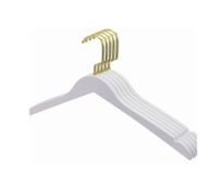 CABIDE DE MADEIRA SEM BARRA BRANCO COM GANCHO LUXO DOURADO - PCT C/100