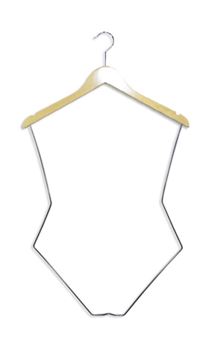 CABIDE DE MADEIRA SILHUETA ADULTO CROMADO