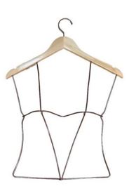 CABIDE DE MADEIRA SILHUETA TOP 3D CROMADO - KIT C/05