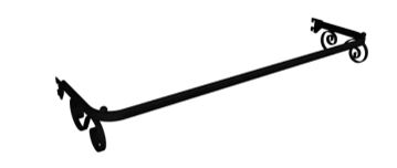 ARARA DE CREMALHEIRA VINTAGE PRETO - 1.20MT