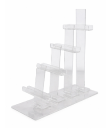 EXPOSITOR PORTA ÓCULOS TRANSPARENTE 04 DEGRAUS