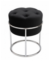 PUFF REDONDO ARGOLA CROMADO