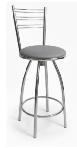BANQUETA GIRATÓRIA MÉDIA ESSENCIAL CROMADA - 0.60CM