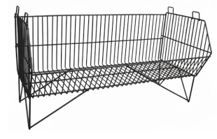 CESTO EMPILHÁVEL PRETO COM PÉ - 0.90CM