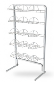 EXPOSITOR DE CHÃO PARA 15 BONÉS BRANCO