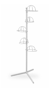 EXPOSITOR DE CHÃO PARA 05 BONÉS BRANCO