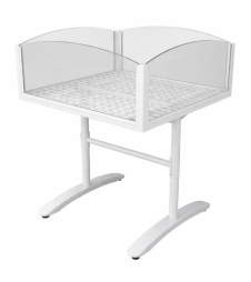 BANCA DE OFERTA LUXO BRANCA COM LATERAL DE VIDRO