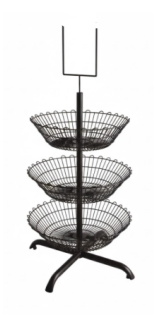 CESTO GIRATÓRIO PRETO - 03 CESTOS