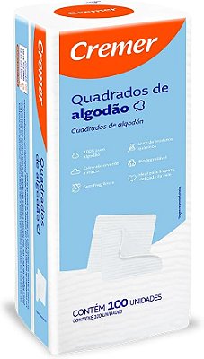 Algodao Quadrado com 100 unidades - Cremer