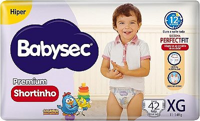 Fralda XG Babysec Shortinho Hiper com 42 unidades
