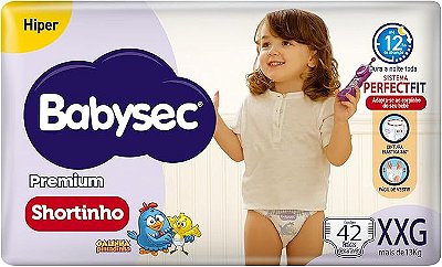 Fralda XXG Babysec Shortinho Hiper com 42 unidades