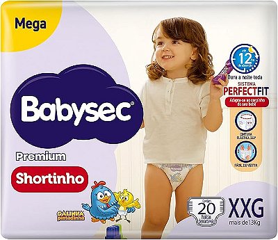 Fralda XXG Babysec Shortinho Mega com 20 unidades