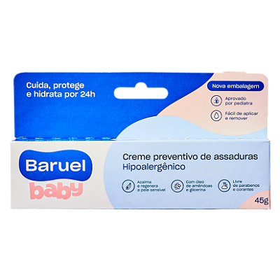 Creme Preventivo de Assaduras com Oleo de Amendoas, 45g - Baruel Baby