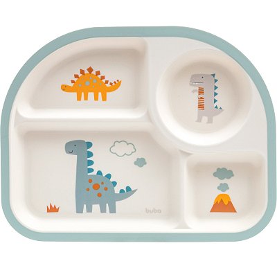 Prato com Divisórias Buba Magic - Dino