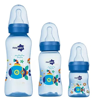 Kit Mamadeira Criativa, 70ml/140ml/250ml, Azul - Neopan