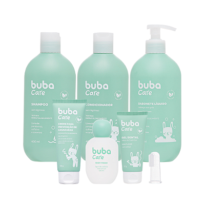 Kit Buba Care Completo 400ml – Banho, Cuidado e Proteção do Bebê (6 Itens)