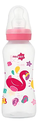 Mamadeira Decorada, 250ml, Rosa - Neopan