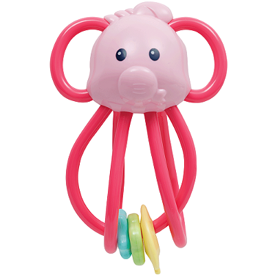 Chocalho Divertido Elefantinho Rosa - Buba