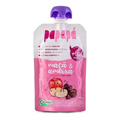 Papinha Orgânica, Maçã e Ameixa, 100g - Papapá