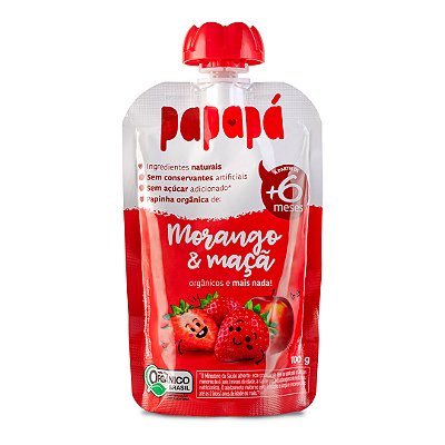 Papinha Orgânica, Maçã e Morango, 100g - Papapá