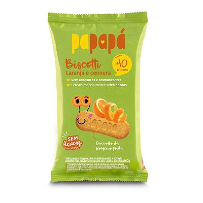 Biscoito Infantil Biscotti: Laranja e Cenoura, 60g - Papapá