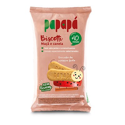 Biscoito Infantil Biscotti: Maçã e Canela, 60g - Papapá