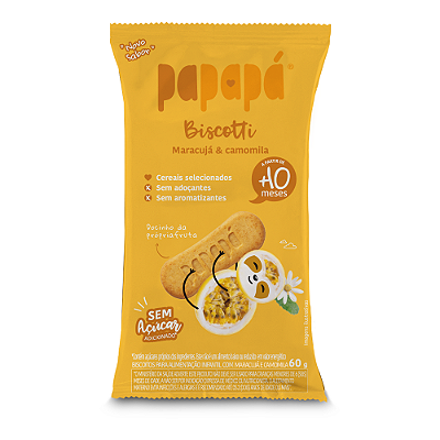 Biscoito Infantil Biscotti: Maracujá e Camomila, 60g - Papapá