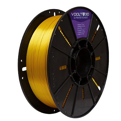 Filamento Voolt 3D PLA Dourado V-Silk High Speed Premium - 1Kg
