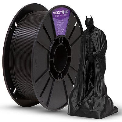 Filamento Voolt 3D PLA Preto Velvet High Speed Premium - 1Kg