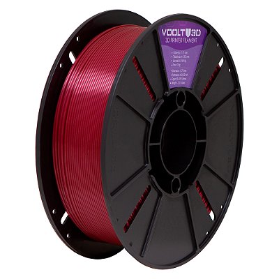 Filamento Voolt 3D PLA Vermelho Marsala High Speed Premium - 1Kg
