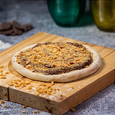 Mini Pizza Fit Chocolate 70% com Farofa de Amendoim Light - 120gr