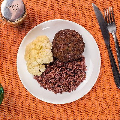 Hamburguinho de Carne, Arroz 7 Grãos com  Couve Flor - 300 gr
