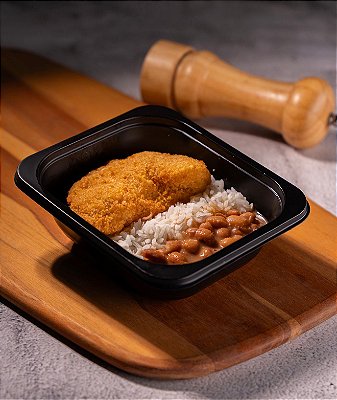 Frango a Milanesa, Arroz Branco e Feijão Carioca (250gr)