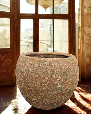 VASO BOLA CERÂMICA ESMALTADA MEDITERRÂNEO