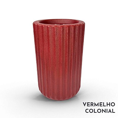 VASO ROMA 03 FRISADO POLIETILENO VERMELHO COLONIAL