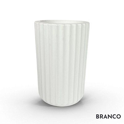 VASO ROMA 02 FRISADO POLIETILENO BRANCO